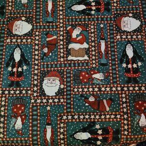 Vintage Debbie Mumm Santa Fabric 1 yard + 15" by 43" Wide